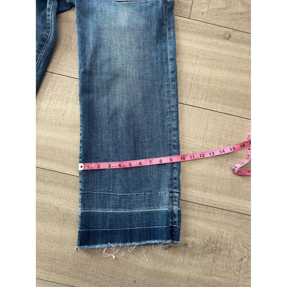 Kut from the Kloth Wide Leg Cropped Jeans Medium Wash Raw Hem Size 2 - Picture 6 of 8